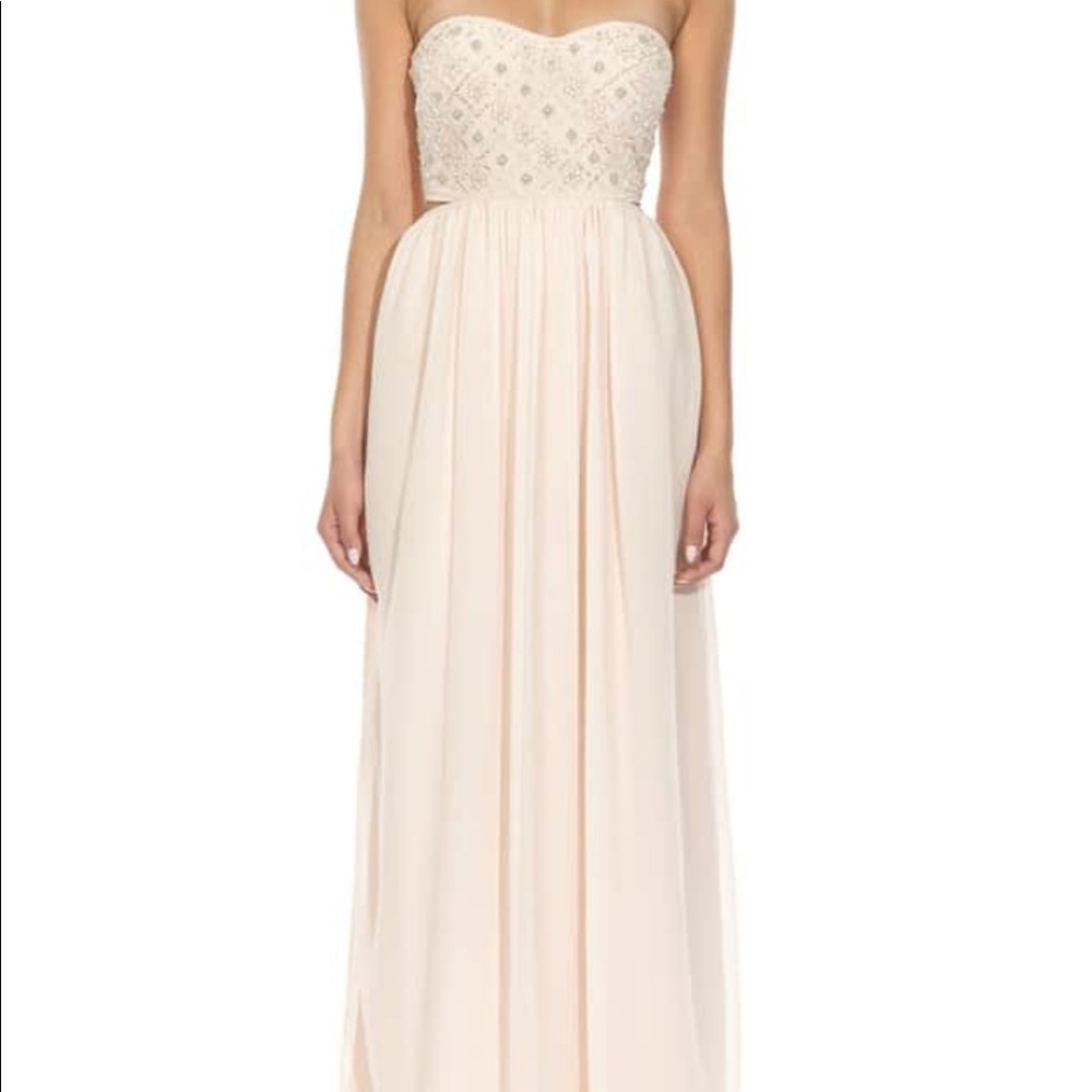 Blush beaded maxi dress